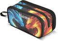 Custom Dragons Red Blue Fire Eyes Pencil Case Box Boys Girls Personalized Name Large Pencil Pouch Stationery Pen Bag Organizer for Kids Adults School Office