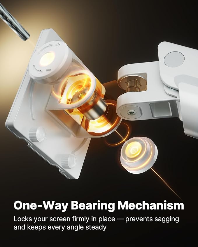 monTEK Sleek Aluminum Monitor Arm for 17–57” Ultrawide Screens up to 59.4 lbs, Heavy Duty Single Monitor Arm Desk Mount, Pneumatic Lift, Quick-Release Plate, Clamp/Grommet, Max VESA 100x100