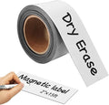 Magnetic Dry Erase Tape, 2" x 15ft Reusable Label Roll - Writeable & Self-Cut Magnetic Strips for Whiteboard, Toolbox, Cabinet Organization (Classroom, Garage, Warehouse)