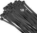 100PCS 18 inch Black Zip Ties 120LBS Tensile Strength Self-Locking heavy duty UV Resistant Cable Tie Wraps for indoor and outdoor use(Black)
