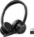 Gixxted (2026 Upgraded) Wireless Headset with Mic for Work, Bluetooth Headset with Noise Canceling Microphone, Wireless Headphones with Mic and USB Dongle and Mute, Fit for Computer/PC/Teams