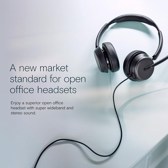 EPOS Impact 860 ANC Double-Sided Wired Headset with Active Noise Cancellation, USB C and USB A, Super Wideband, Lightweight, Comfortable Fit, Microsoft Teams & Zoom Compatible for Office & Remote Work