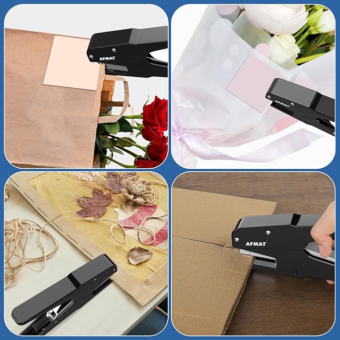 AFMAT Effortless Plier Stapler, Metal 35 Sheet Stapling Plier, 15000+ Stapling Times, with Staples & Reload Button, Handheld Stapler Heavy Duty, Space Save Size, Good for Office, Home, School, Black