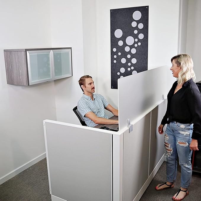 OBEX Acrylic Mounted Small Brackets Quality Desk Privacy Panel & Divider for Your Office Cubicle-Increase Separation & Improve Productivity, 24" x 24", Frosted