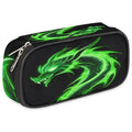 Pardick Pencil Case for Girls Boys Green Dragon Pencil Pouch Kids Teen Pencil Bags with Zipper PU Leather Pencil Organizer School Pencil Box Marker Case Organizer