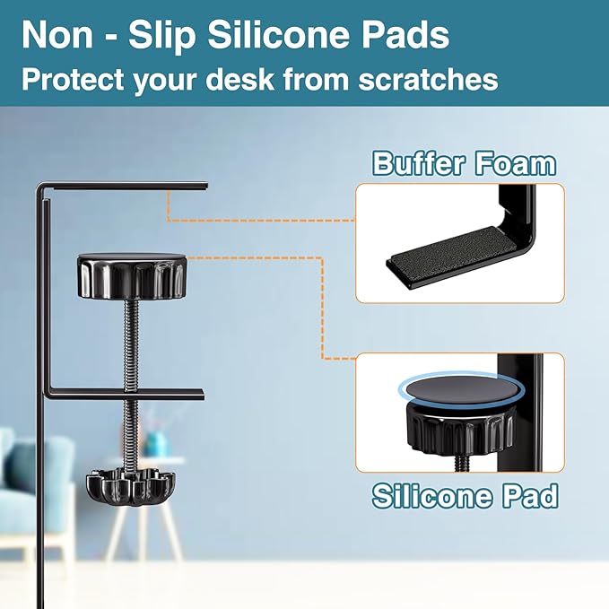 No Drill Under Desk Cable Management Tray, SONATURE 25.3" Cord Organizer for Table, Clamp Mount Desk Cable Management, Premium Carbon Steel Cable Organizer for Office, Home (Black)