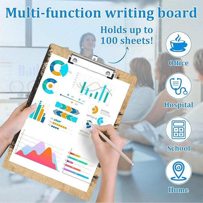 Bear Pine Tree Forest Clipboard Decorative Clip Board with Metal Clip A4 Standard Size 12.5" X 8.7" for Teacher Students Nurses Office