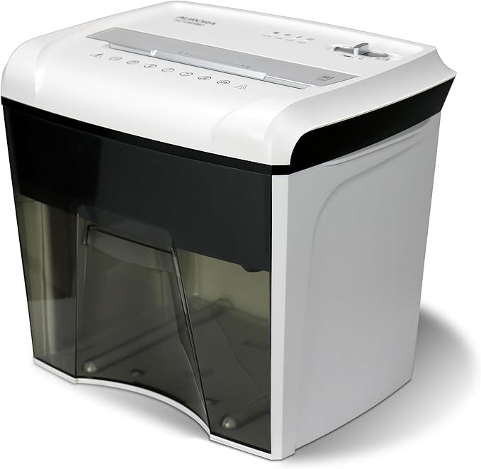 Aurora Desktop Style High-Security Anti-Jam 12-Sheet Micro-Cut Paper and CD/Credit Card/Junk Mail Shredder with 1.8 Gallon Pullout Basket/Security Level P-4
