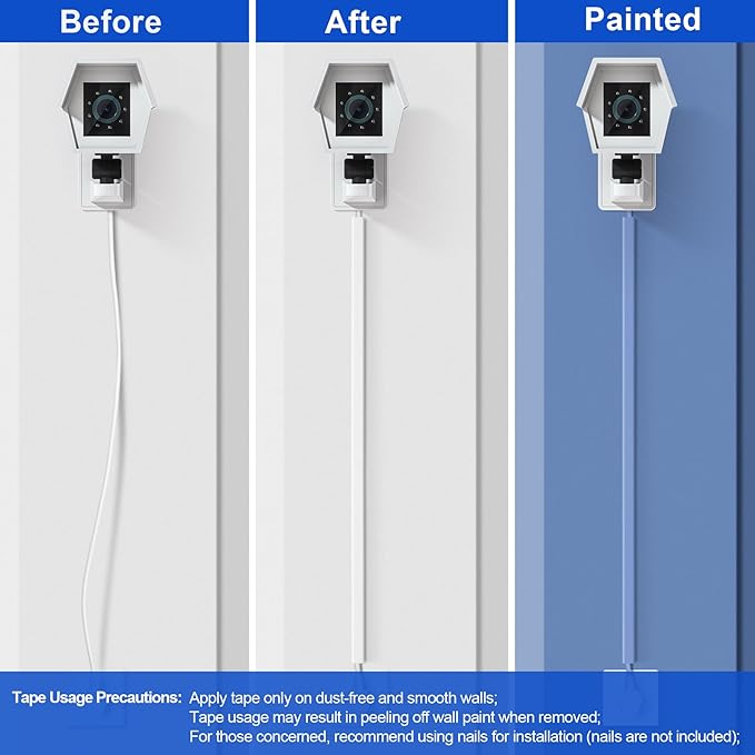 Cord Hider for One Wire, 102in Cable Hider Concealer, Paintable Wall Wire Covers, PVC Cable Management Raceway for A Thick Extension Cord, 6 x L17in W0.59 H0.4in, Beige
