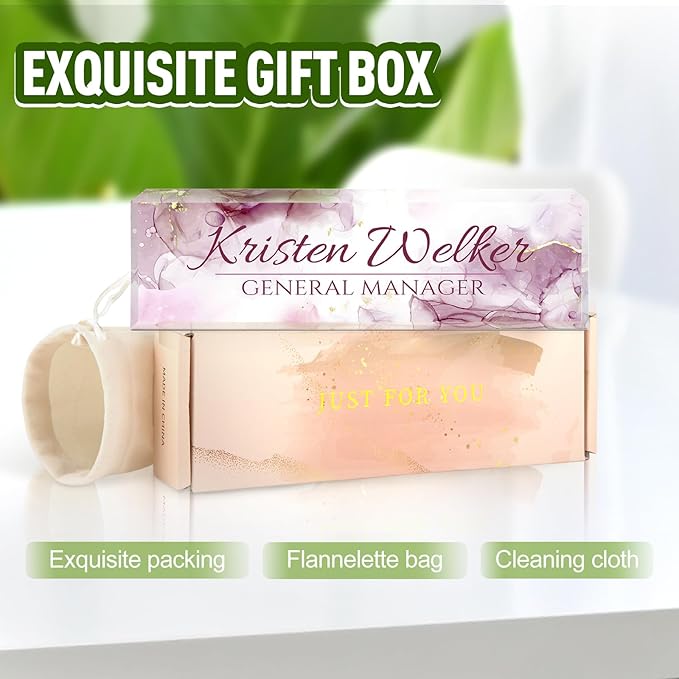 Name Plate for Desk, Desk Name Plate Personalized, Office Decor for Women Men, Acrylic Desktop Accessories, Office Gifts for Boss Nurse Teacher Coworker, Employee Appreciation Gift (Purple Coast)