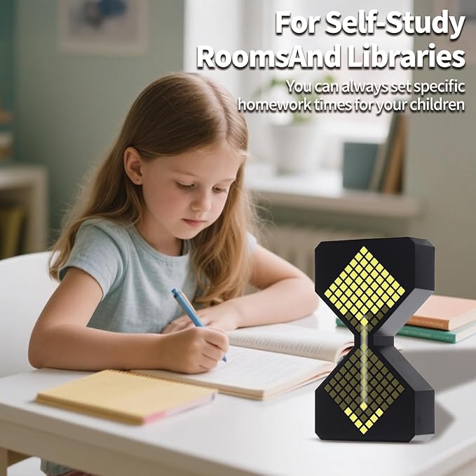 LED Digital Electronic Hourglass Gravity Induction Timer, 1 to 30 Minutes Free Adjustment,DIY Digital Timer, Suitable for Kitchen, Room, Classroom, Office (Yellow)