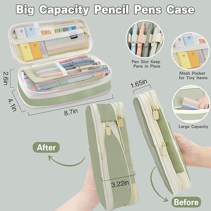 HRFGWDD 52 PCS Aesthetic School Supplies with Highlighters, Mechanical Pencils, Color Ink Gel pens, Pencil Case, Bible Study Supplies, Pens Pencils and Highlighters Set, Stationary Set for Student