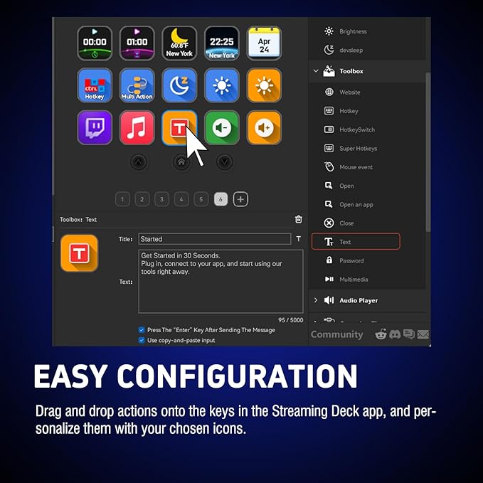 Macro Keypad, Stream Controller Deck Gaming Streaming Shortcut Keyboard, 18 Programmable Keys Customizable Visual AI Pad USB Soundboard for OBS, YouTube, Desk Office Setup, Laptop, PC, Mac