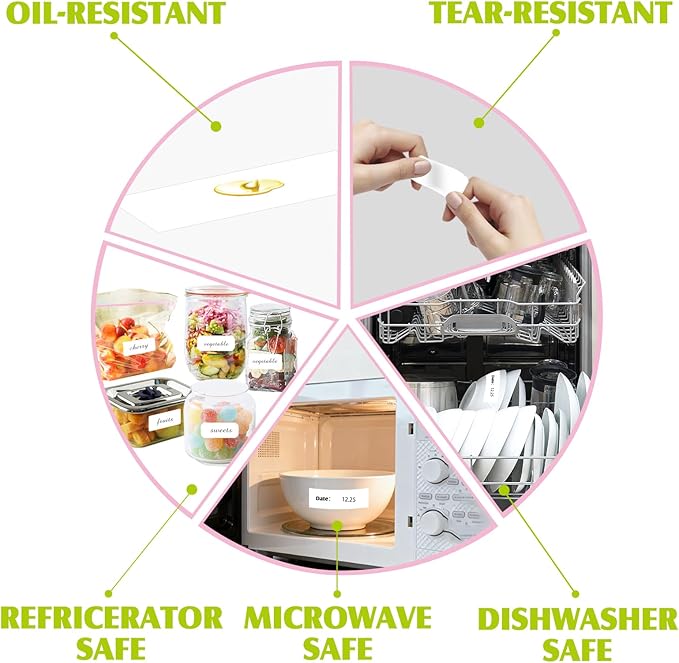 1000 Blank Removable Labels, Blank Removable Freezer Labels Water Oil Resistant with Perforation Line for Food Containers Jars Pantry Organization (Each Measures 1x 3 Inch)