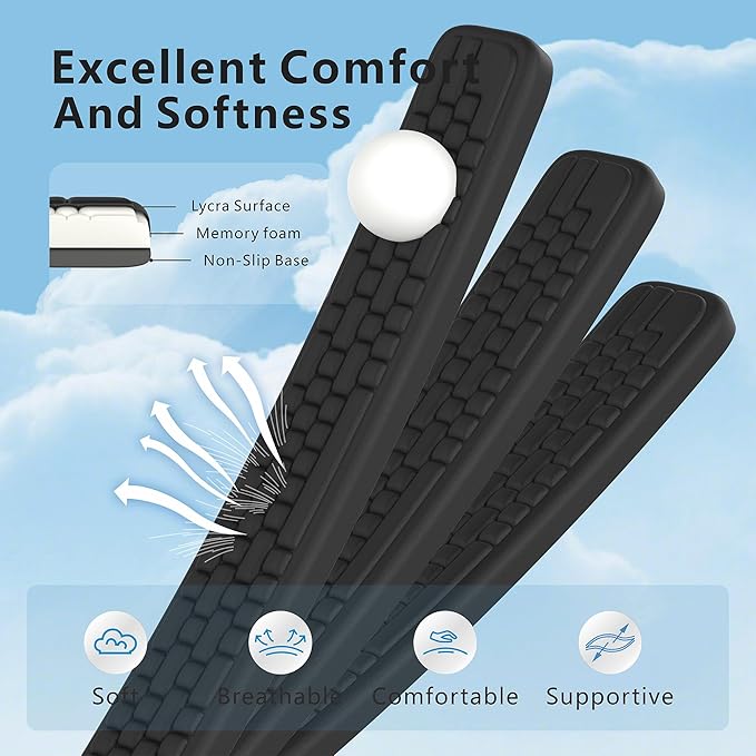 MEKASS Keyboard Wrist Rest, Ergonomic Wrist Pad, Soft Memory Foam Keyboard Hand Rest with Non-Slip Base, Easy Typing, Pain Relief, Comfort Support for Office Work Gaming Computer Accessories (Black)