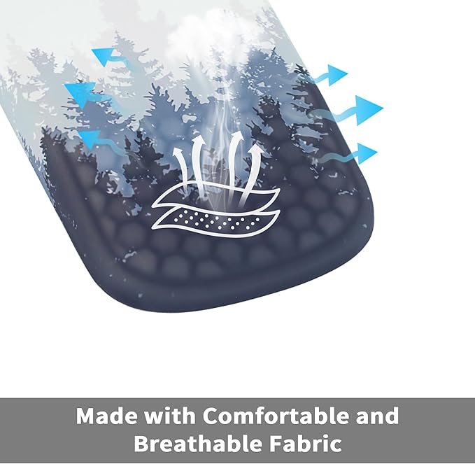 Ergonomic Mouse Pad with Wrist Support, Comfortable Memory Foam Mousepad with Massage Design and Non-Slip PU Base, Wrist Rest Mouse Pad for Office and Home, 12x8 Inch