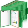 Skyygemm 48 Pcs Classification Folders Letter Size, 1 Divider Pressboard File Folder with Fasteners, Expanding Tax File Organizer Bulk for Teachers, Office, Church, Christmas Donations (Green)