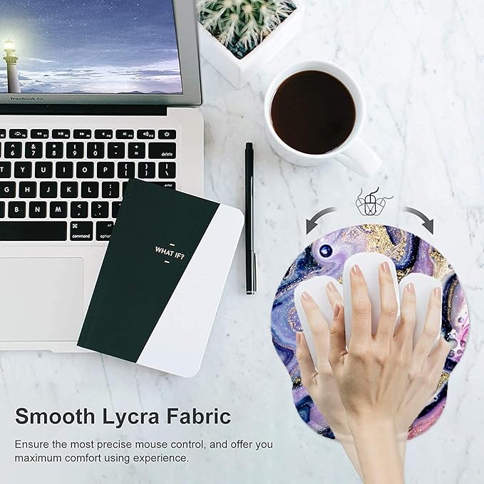 Keyboard Wrist Rest and Mouse Pad, Ergonomic Memory Foam Mouse Pad Wrist Support, Non-Slip & Pain Relief Mouse Pad and Keyboard Wrist Support, Comfortable Mousepad with Wrist Rest for Game, Office