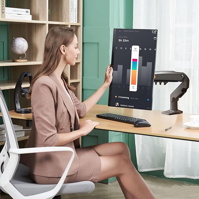 NB North Bayou Monitor Mount,Fits 17-30" or Bigger Computer Monitors(Within 19.8lbs), Adjustable Stand with Tilt Rotation Swivel Function, Desk Mount F80