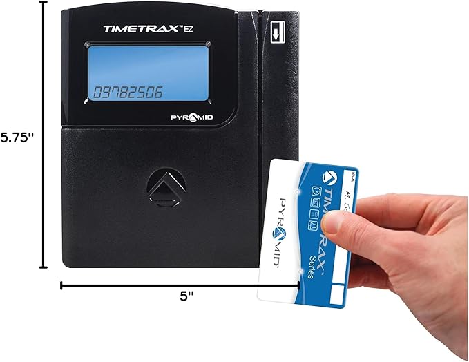 Pyramid Time Systems - TimeTrax Automated Swipe Card Time Clock System with Software Download [TTEZEK], Terminal, 50 Swipe Cards, Cables and Quick Start Guide - Made in The USA - Black