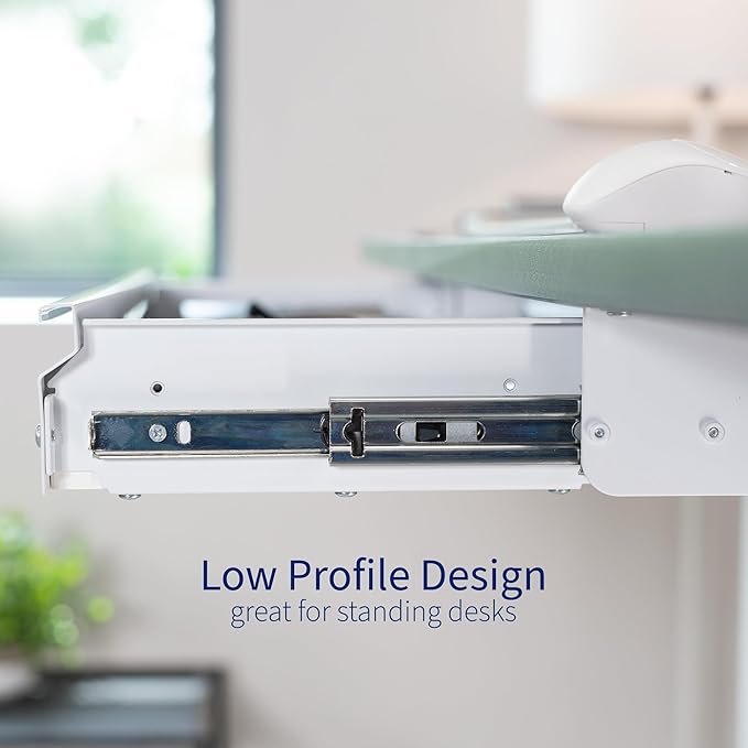 VIVO Large 33 inch Under Desk Slide Out Storage Drawer Organizer, White, DESK-DR33-W