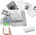 iDPRT Sticker Printer - Mini Portable Printer Bluetooth Thermal Label Printer with 1 Roll Sticker Paper, Inkless Sticker Maker Machine Pocket Instant Print for Study Notes, Pictures, DIY, Label
