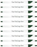 SyPen Personalized Pens With your Custom Logo or Text-500 Pack Bulk-for Businesses, Parties, and Events, Custom Printed Slim Ballpoint Click Pens, Green Trim Color, Black Ink