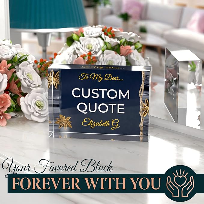 Custom Acrylic Sign Personalized, Custom Desk Name Plate, 18 Styles, (5"x7"), With Gift Box, USA Made by Acryluxe. (Trenton)