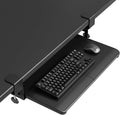 BONTEC KMT01-PJ Under Desk Keyboard Tray, Pull-Out Keyboard & Mouse Platform with C-Clamp, 20 x 11.8 in Space-Saving Ergonomic Slide-Out Drawer, Black Carbon Fiber