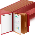 Skyygemm 48 Pcs Classification Folders Letter Size, 3 Divider Pressboard File Folder with Fasteners, Expanding File Organizer Bulk for Teachers, Clergy, Office, Church, Christmas Donations (Red)