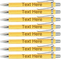 HEYZARDA Personalized Pens Bulk with Text Name Custom Ballpoint Pens Retractable Bamboo for Office Church 100 Pcs