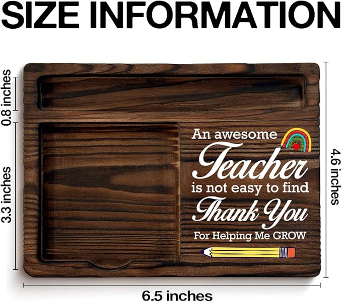 Teacher Gifts for Women Men Sticky Note Holder Thank You Appreciation Gifts for Teacher, Thank You for Helping Me Grow Self-Stick Note Pad Holders Home Office Decor