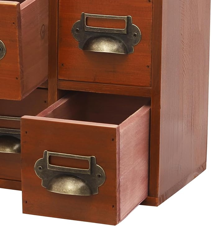 Vintage 12-Drawer Storage Cabinet – Multipurpose Desktop Organizer for Office, Craft & Home