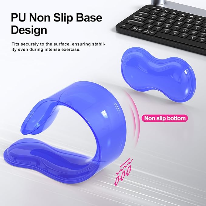 Gel Keyboard and Mouse Wrist Rest Set, Comfort Ergonomic Wrist Support, for Wrist Pain Relief, Computer Keyboard Wrist Rest (Blue)