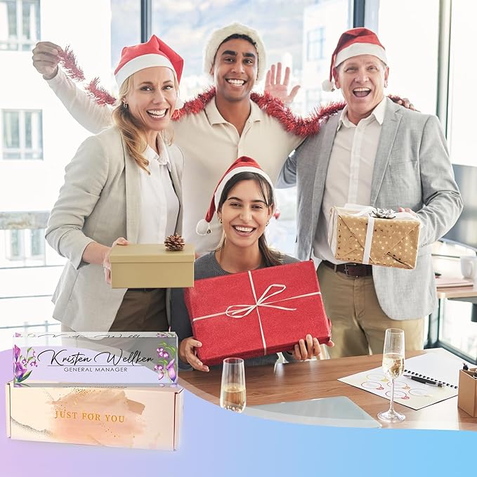 Custom Office Name Plate for Desk, Desk Name Plate Personalized, Personalized Gifts for Women, Appreciation Gifts for Employee Coworkers Boss Teacher, Office Accessories (Purple flower)