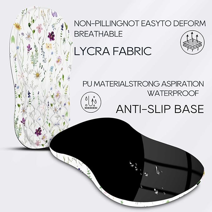 Ergonomic Mouse Pad with Wrist Rest, Soft Mousepad with Beautiful Flowers Plant，Memory Foam and Non-Slip Pu Base for Pain Relief, Gaming Mouse Pad for Desk, Home, Office