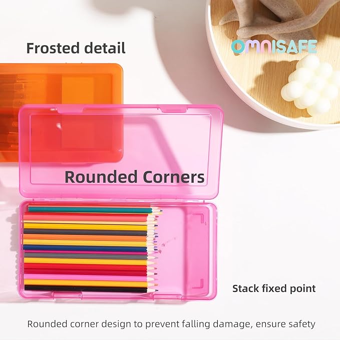 9 Pack Medium Colored Plastic Hobby Art Craft Organizer, Mini Plastic Storage Containers with Latching Lid, for Pencil Box, Lego, Crayon