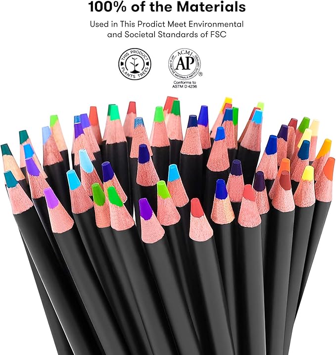 Soucolor 180-Color Artist Colored Pencils Set for Adult Coloring Books, Soft Core, Professional Numbered Art Drawing Pencils with Gift Tin Box for Sketching Shading Blending Crafting