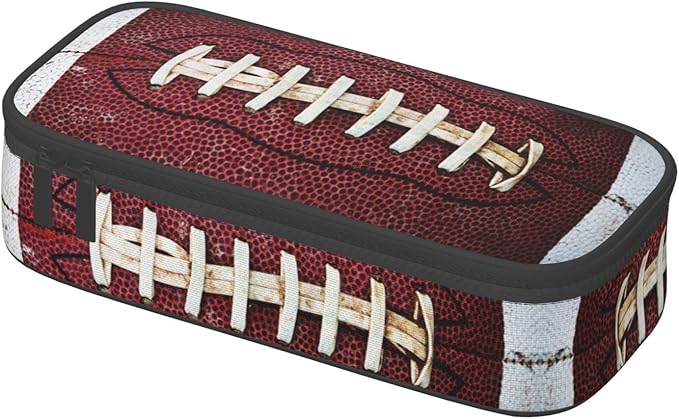 American Football Ball Vintage Theme Pencil Case Storage Pencil Pouch Stationery Bags With Zipper Portable Pen Holder Box Organizer For Boys Teens Student College School Office Supplies
