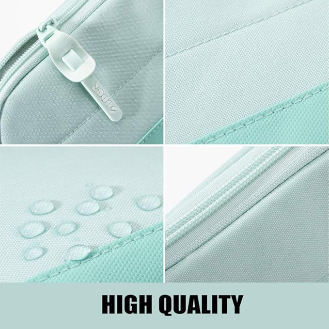 Sooez Wide-Opening Pencil Pen Case, Lightweight & Spacious Pencil Cases Bag Pouch Box Organizer, Aesthetic Supply with Triangular Design for Adults, Mint Green