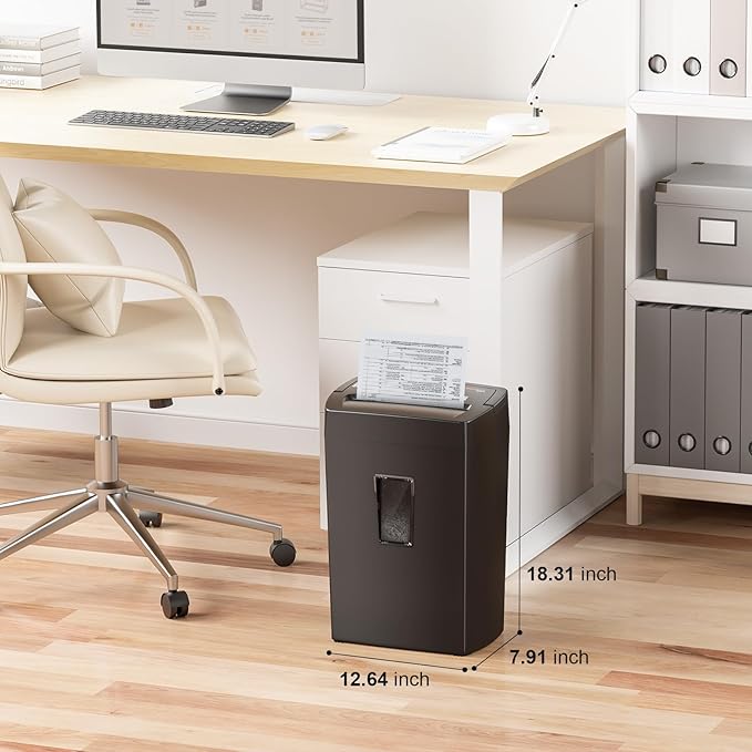 Bonsaii Paper Shredder, 10-Sheet Home Office Shredders, Micro Cut Home Use Paper Shredder with 5.5 Gallons/P-4 High Security/5 Minutes/Shred Card,Staple,Clips (C275-B)