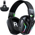 WESEARY Wireless Gaming Headset for Xbox Series X|S, Xbox One, PS5, PS4, PC, Mac, Switch, 2.4GHz + Bluetooth Over-Ear Gaming Headphones with ENC Mic, 3D Stereo, Dynamic LED Lights, 50mm Drivers, 50H