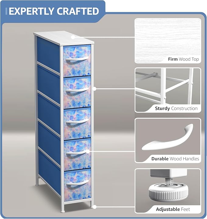 Sorbus Kids Dresser with 5 Drawers - Storage Unit Organizer Chest for Clothes - Bedroom, Kids Room, Nursery, & Closet