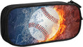 Baseball Pencil Case for Boys, Sports Themed Pencil Box for Kids Adults, Large Capacity Black Pencil Pouch Stationery Organizer Multifunction Bag for School Business Office