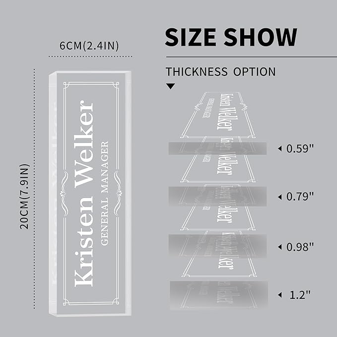 Personalized Desk Name Plates, Acrylic Engraved Name Plate for Desk, Custom Office Gifts & Desk Decor for Women Men, Employee Appreciation Gifts for Boss Teacher Nurse