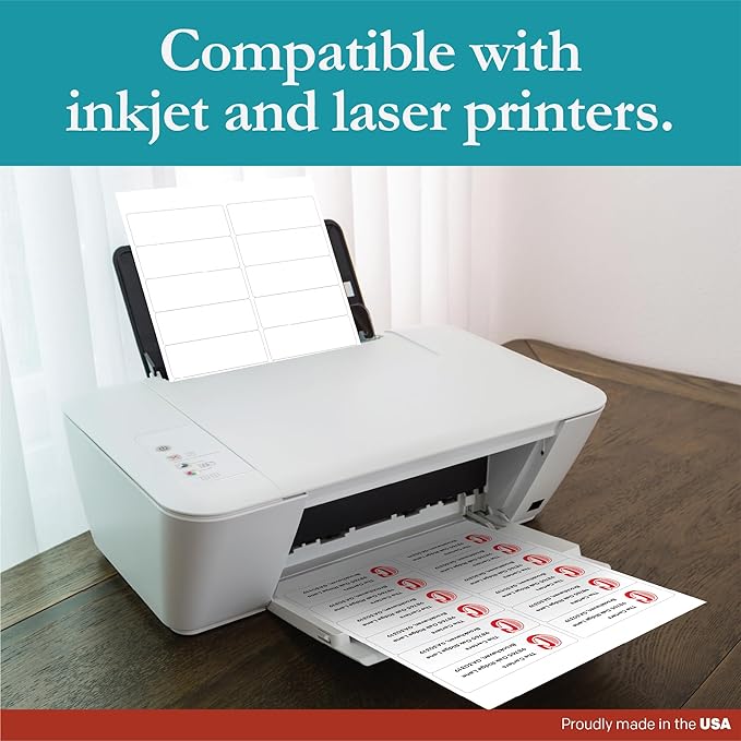 Premium Label Supply White Sticker Address Labels – 4" x 1.5" – Laser/Inkjet Compatible – (12 per Sheet), 2000 Sheets – 24,000 Total Adhesive Labels