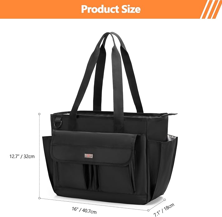 LoDrid Large File Folder Bag with Padded Sleeve for 15.6'' Laptop, File Organizer with Reinforced Straps for Work
