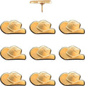Cowboy Hat Push Pins - Gold Cowboy Hat Map Pins for Cork Boards, Maps, or Lapel Use - Designed in USA - Set of 10