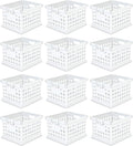 Sterilite Stackable Plastic Storage Crate Bin Organizer File Box with Handles for Home, Office, Dorm, Garage, or Utility Organization, White, 12-Pack