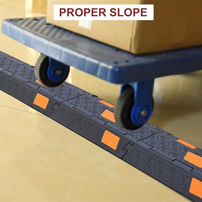 OrangeStar 6 Pack 17" Cable Protector Cover Ramps, 2-Channel Floor Protective Wire Cord Ramp, Heavy Duty Driveway Speed Bump
